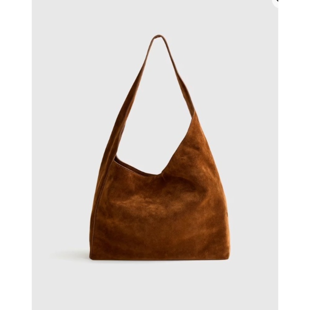 Quince Esme Suede Slouchy Shoulder Bag Whiskey NWT - Picture 2 of 8